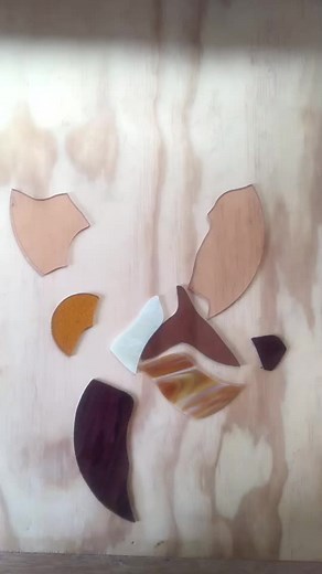 Beautiful Sunset Mountains in Stained Glass Art