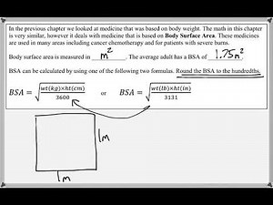Math 117 : Chapter 16 #1 (Math For Allied Health Tutorial : Medicine Based On Body Surface Area)