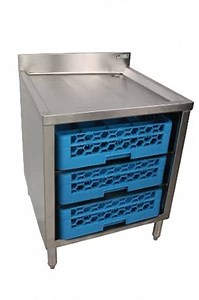 John Boos EUBGRS-24-3 Stainless Steel Underbar Glass Rack Storage Cabinet, 24" Length x 21" Width, 3 Glass Rack Capacity