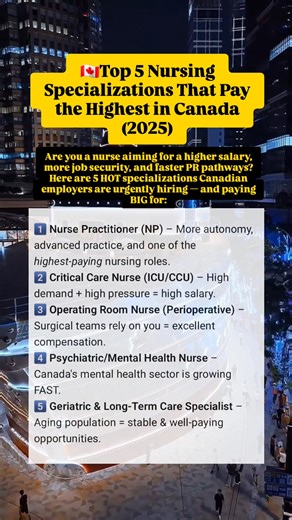 🇨🇦Top 5 Nursing Specializations That Pay the Highest in Canada (2025) #NurseLifeCanada #NursingJobs2025 #CanadianNurses #HighDemandCareers | Christopher Obligado