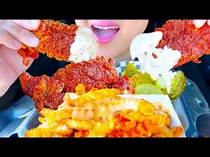 ASMR NASHVILLE HOT FRIED CHICKEN | Car Mukbang Al's Hot Chicken | Eating Sounds | ASMR Phan