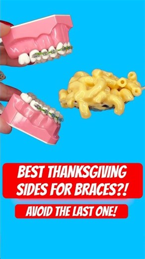 BEST THANKSGIVING SIDES FOR BRACES ?! *AVOID THE LAST ONE 🤯🦷 #braces #thanksgiving #asmrfood