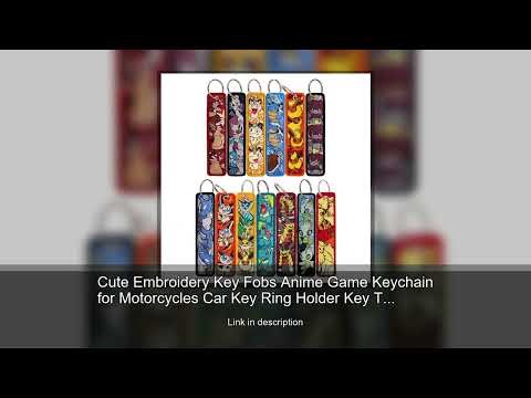 Cute Embroidery Key Fobs Anime Game Keychain for Motorcycles Car Key Ring Holder Key Tags Chave