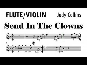 Send In The Clowns Flute Violin Sheet Music Backing Track Play Along Partitura
