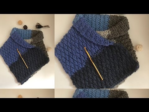 Crochet collar: alpine stitch