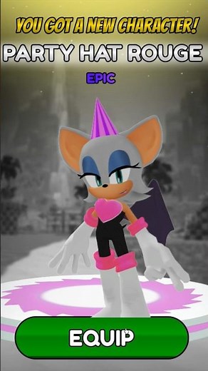 Sonic Speed Simulator New Code for Party Hat Rouge