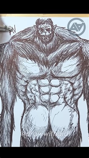 AVA Draws on Instagram: "How to draw Labubu from Shingeki no Kyojin 😎🔥✍️ #beasttitan #attackontitan #drawing #artistsoninstagram #anime"