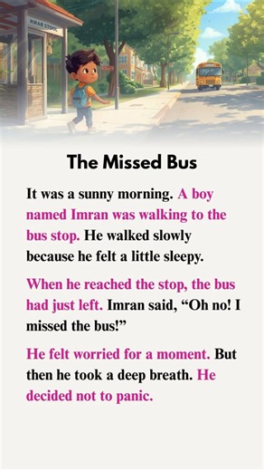 The Missed Bus | Easy English Story for Beginners Easy English Channel #dailyenglishconversation