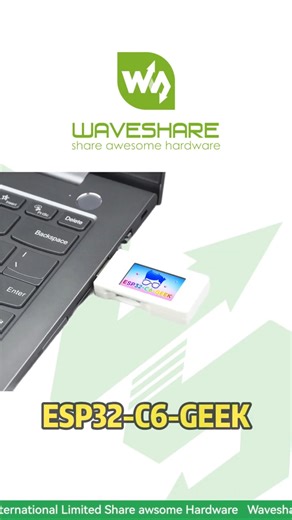 ESP32-C6-GEEK,Built-In Display for Immediate Visuals,Plug & Play USB-A for Sensors/Storage#esp32