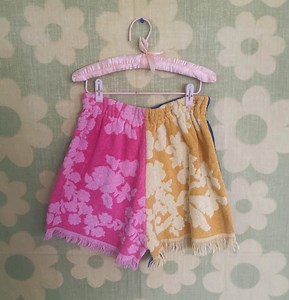 Flower Basket Vintage Towel Shorts - Etsy