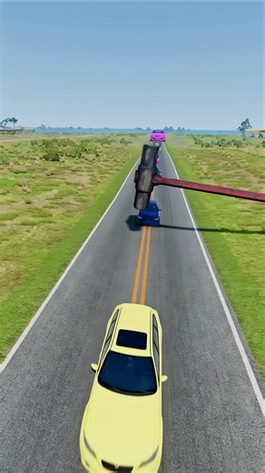 Colourful Small to Giant Cars vs Hammer - BeamNG.drive #shorts #beamngdrive #ytshorts