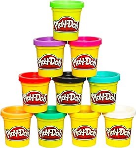 Play Doh Modeling Compound 10-Pack Case of Assorted Colors, Non-Toxic 2 oz. Cans, Back to School Gifts, Prizes, & Party Favors, Preschool Toys for Kids, Ages 2+ (Amazon Exclusive)