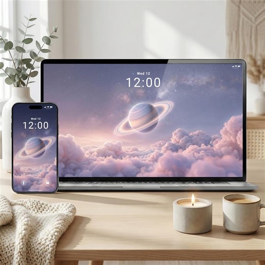 Dreamy Planet Wallpaper Bundle – Minimal Aesthetic Space Backgrounds | Iphone, Android, Desktop, Tablet & TV | 4K All Devices Pack - Etsy