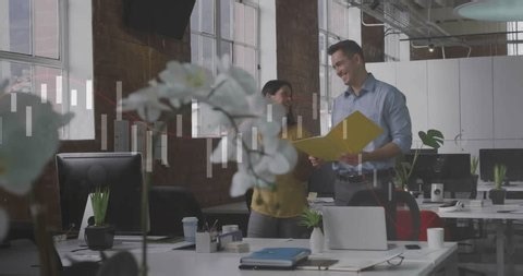 clip-3998834469-colleagues-tapping-tablet-opening-folder-generating-animated