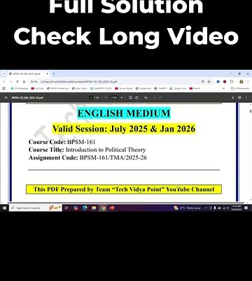 IGNOU BPSM-161 Solved Assignment 2025-26 | English Medium