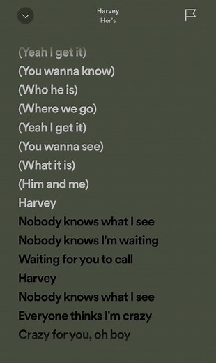 Harvey Song Lyrics and Edit Audio | Hers Band