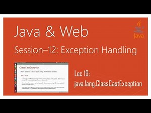 Exception Handling in Java #19 | Readymade Exception Classes #4 | java.lang.ClassCastException