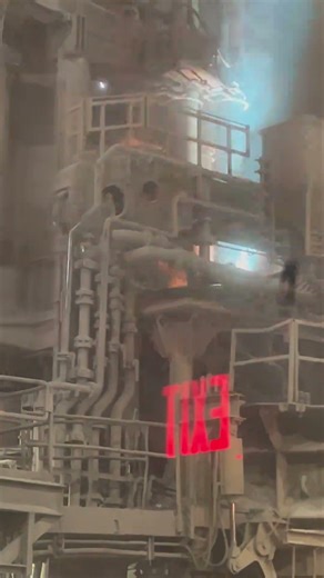 Electric arc furnace magic when casting steel.