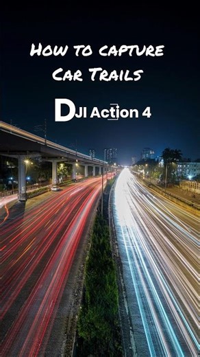 DJI Osmo Action 4 Long Exposure Photography| Best Low Light Settings | Light Trails/Painting #shorts