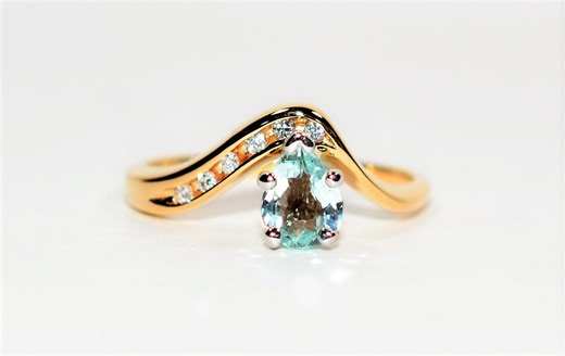 Certified Paraiba Tourmaline & Diamond Ring: 14K Gold Gemstone Statement Jewelry .79tcw - Etsy