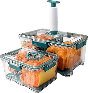 Bread Box for Homemade 2 Pack 7.5L +2.5L Large Sizes, Airtight Bread Container with Time Recording Lid Storage for Kitchen Countertop, Toast and Cookies(Green)