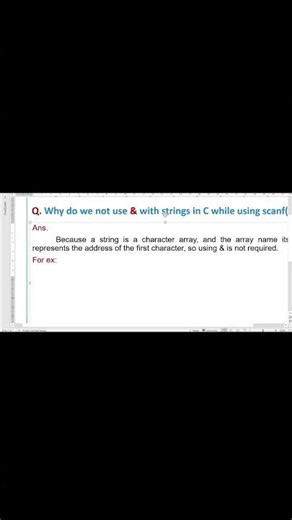 Why scanf Doesn’t Need & for Strings in C? #CProgramming #CString #CodingShorts #LearnC
