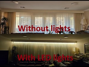 How to install LED light strip behind pelmet