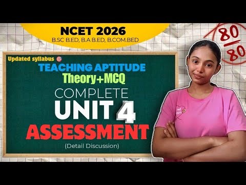 NCET 2026 🔥 Teaching Aptitude | Unit 4: Assessment Complete Explanation + MCQs | Updated Syllabus 🎯