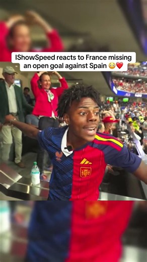 IShowSpeed reacts to France missing an open goal against Spain 😳❤️ #ishowspeed #fyp