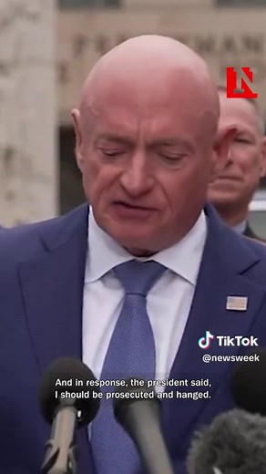 Speaking after a federal appeals court heard arguments over efforts to punish him for urging service members to refuse illegal orders, Senator #MarkKelly called the Trump administration “un-American” and said President #DonaldTrump wanted him “prosecuted and hanged” for saying something he “does not like.” #news #Newsweek