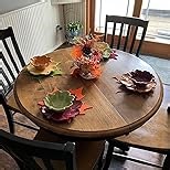 Tatuo 8 Pcs Thanksgiving Maple Leaf Placemats Thanksgiving Harvest Maple Leaf Shaped Placemats Felt Non-Slip Table Mats Coasters for Autumn Fall Home Dinner Table Decor(12.8 x 12.8 Inch)