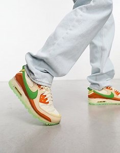 Nike Air Max Terrascape 90 trainers in off white, orange and green | ASOS