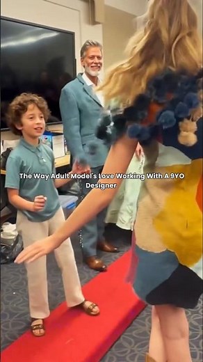 The Way Adult Model's Love Working With A 9YO Designer #model #runway