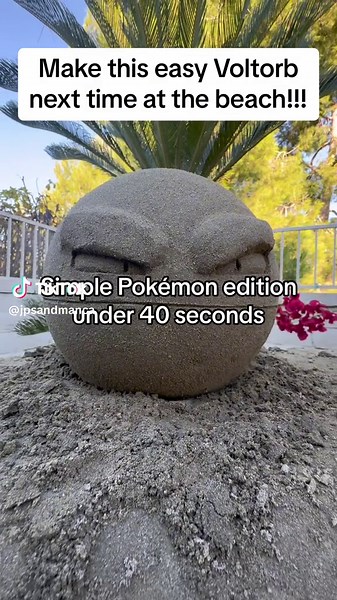 Try this pokemon sand sculpture next time at the beach!!!#howto#tutorial#sandart
