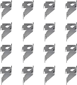 DUODUO 344-08982-0 Replacement galvanized iron shelf clips, extra durable 920158 Refrigerator shelf clips, refrigerator and freezer galvanized iron shelf support clips 16 pc