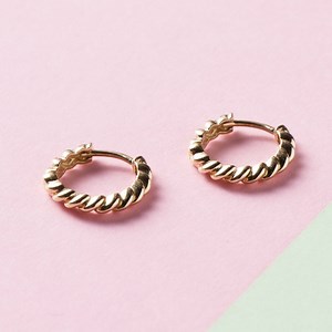 14k Dainty Gold Twisted Hoop Earrings - Elegant Braided Huggie Hoops for Everyday Wear - Etsy