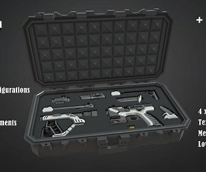 ArtStation - Sci-fi gun and case - Fully modular   Unreal Engine Project | Game Assets