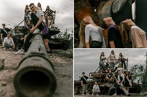 Ukrainian high graduates return to bombed-out Chernihiv for yearbook photoshoot