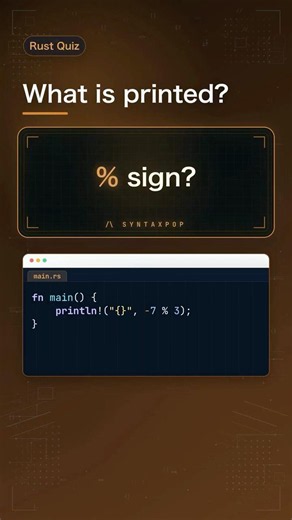 Rust: what does a negative remainder print?