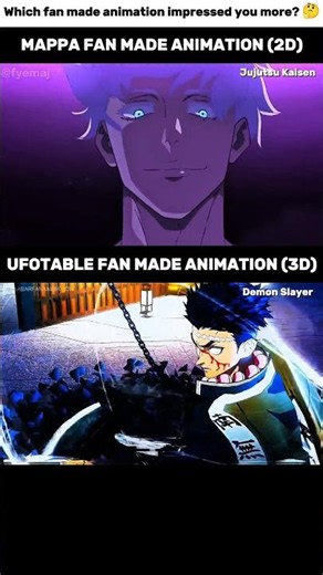 JJK vs Demon Slayer - Who Has Better Fan Animations? 🤔 #demonslayer #jujutsukaisen #fanmadeanimation