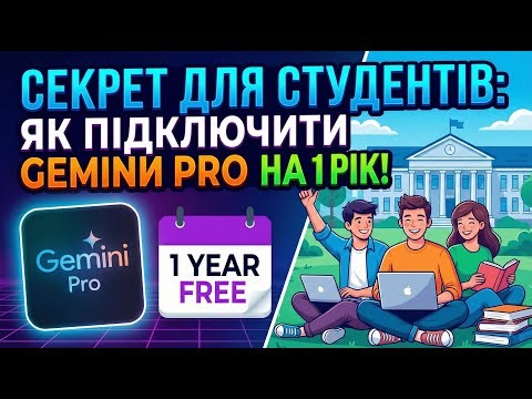 СЕКРЕТ ДЛЯ СТУДЕНТІВ ЯК ПІДКЛЮЧИТИ GEMINI PRO НА 1 РІК!