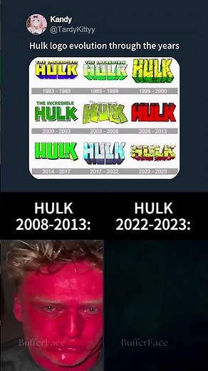 Hulk logo evolution through the years 🥬