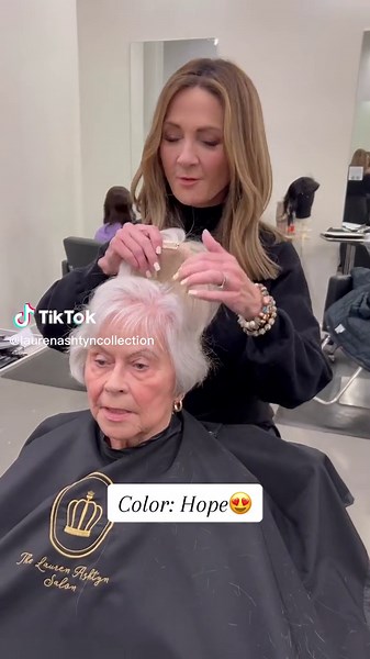 Stunning Grey Hair Makeover with Hair Topper: Color Hope