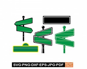 Street Sign SVG Bundle, PNG, Dxf, Blank Road Sign Clipart, Highway Sign Silhouette, Editable Street Name Design for Cricut,diy Sign Template - Etsy