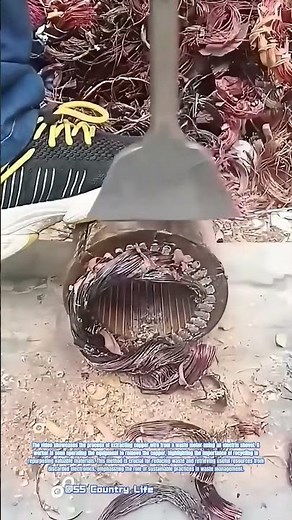 Motor Scrap Recovery: Extracting Copper Wire with an Electric Shovel