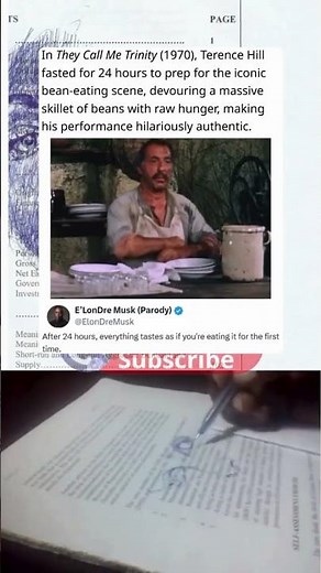 In They Call Me Trinity (1970) Terence Hill fasted 24 hours to prep for the iconic bean-eating scene