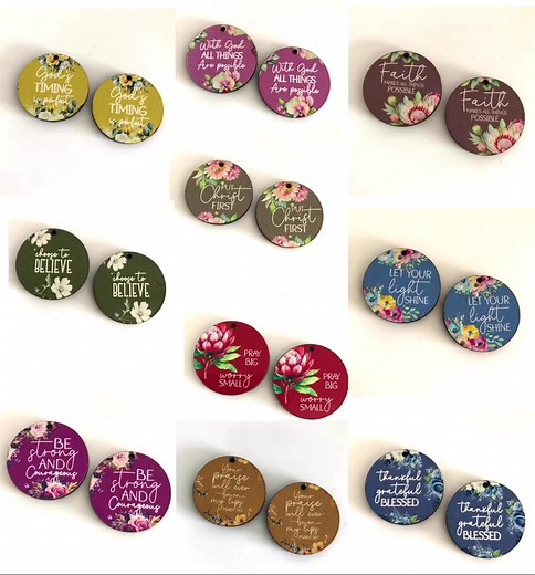 Our new Scripture circles are loaded online. The following THREE sub-categories are our weekend special - buy one, Get one free 1) unfinished earrings 2) discs with a hole (unfinished) 3) discs without a hole (unfinished) This includes the 12 existing designs) Enjoy this lovely new mix and match range Shop here: https://cutoutcreations.portmoni.com/categories/products/scripture-circles-full-sets/ | Cutout Creations