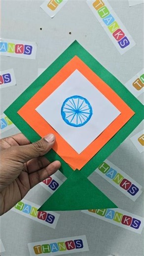 How to make paper kite craft short video 🇮🇳 flag design kite craft #kite #kiteflying #flagrant