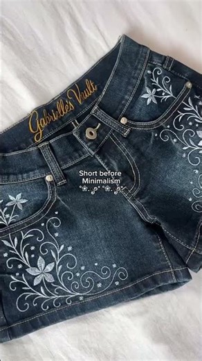 Embroidered shorts online now ✨ #2000s #mcbling #embroidery #y2k #minishorts #embroideryart #autumn