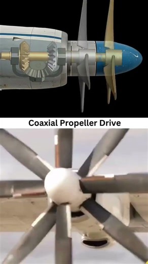 Twin Propeller Secret 😱 Coaxial Drive Explained in 20s#AviationShorts